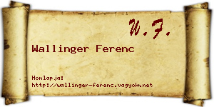 Wallinger Ferenc névjegykártya