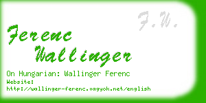 ferenc wallinger business card